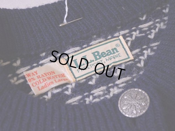 画像3: 1980s L.L.Bean バーズアイウールニットカーディガン  表記ladies L