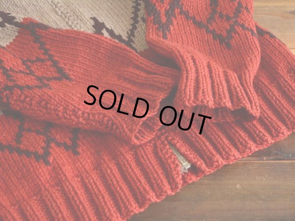 画像5: 1960s ダイヤ柄カウチンセーター　 実寸M 