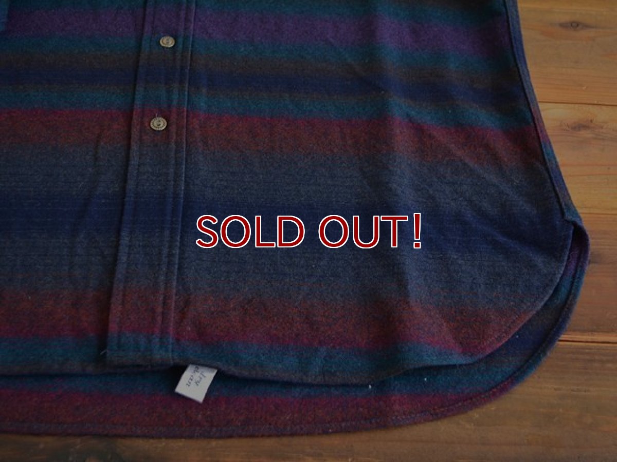 画像6: 1970s PENDLETON ネイティブボーダーウールシャツ　 表記L  (6)