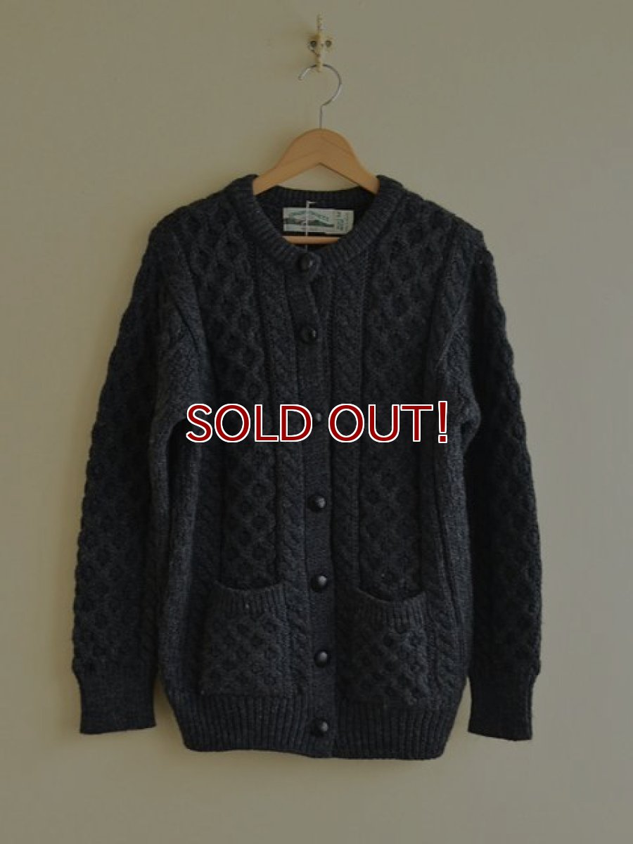 画像1: ARAN CRAFTS フィッシャーマンニットカーディガン　 MADE IN IRELAND　 表記ladies M  (1)