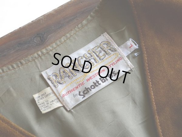 画像3: 1970s Schott RANCHER スウェードレザーベスト　 表記L 