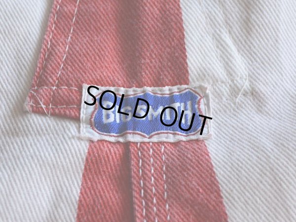 画像9: 1970s BIG SMITH ストライプオーバーオール　 実寸w37 