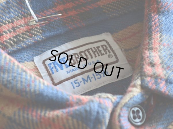 画像3: 1970s〜 FIVE BROTHER ヘビーネルシャツ　 表記M 