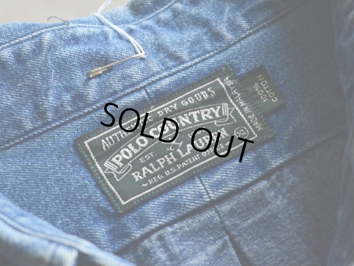 画像3: 1990s POLO COUNTRY  デニムBDシャツ　 表記XL  (3)