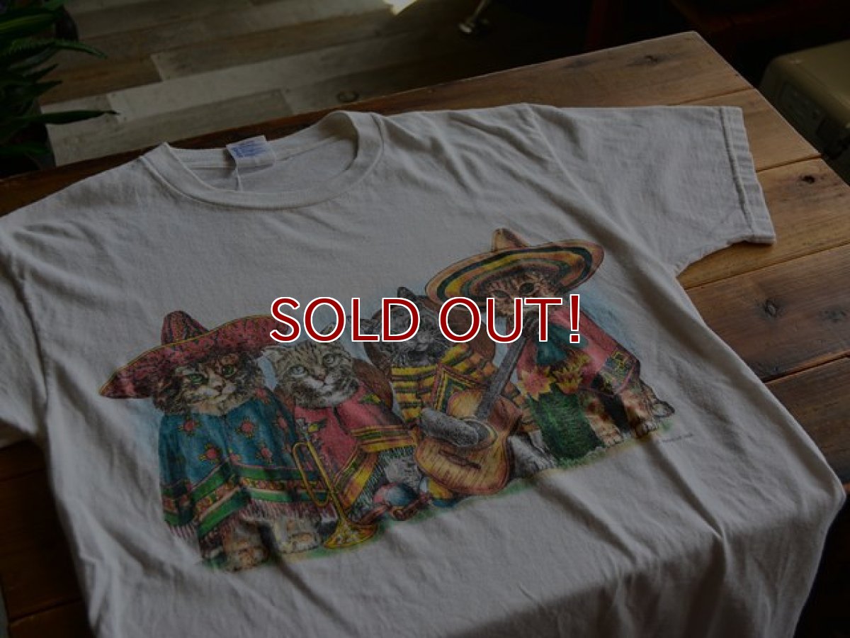 画像5: 1990s メキシコのネコ両面プリントTシャツ　 表記M  (5)