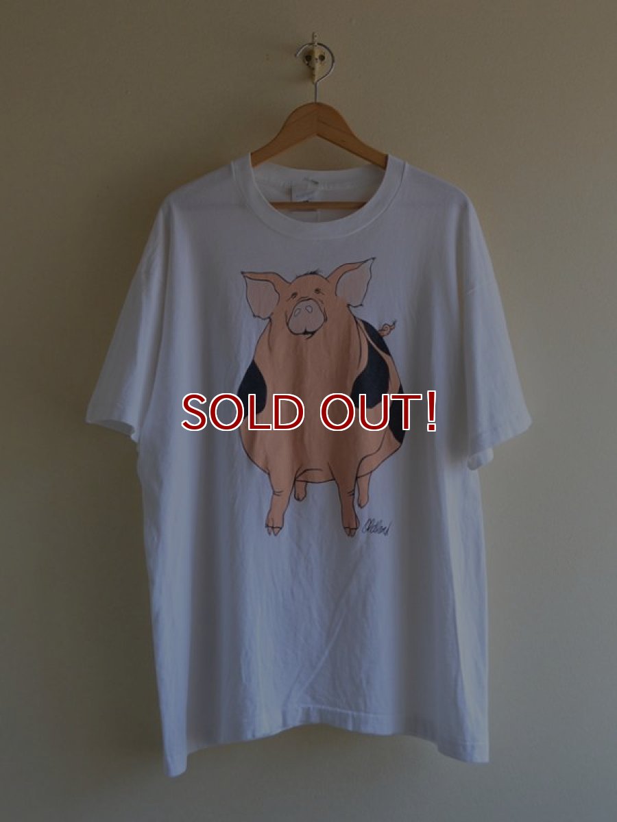 画像1: 1990s ブタ両面プリントTシャツ　 表記XL  (1)
