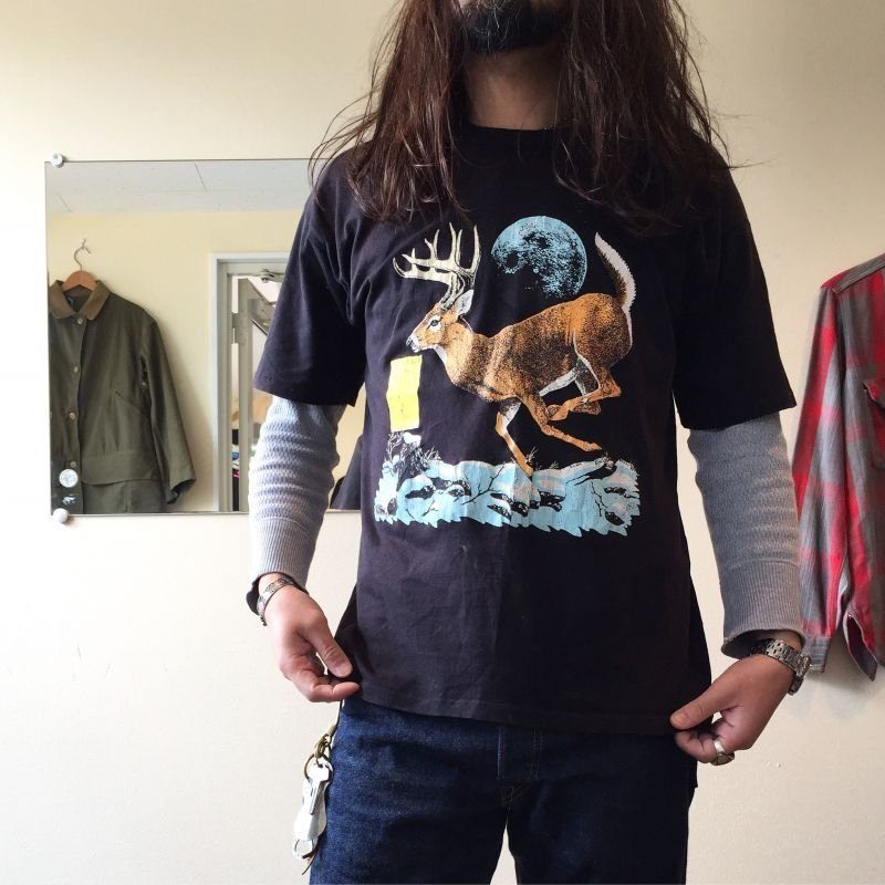 画像1: 1980s White Tailed Deer Tシャツ 実寸L