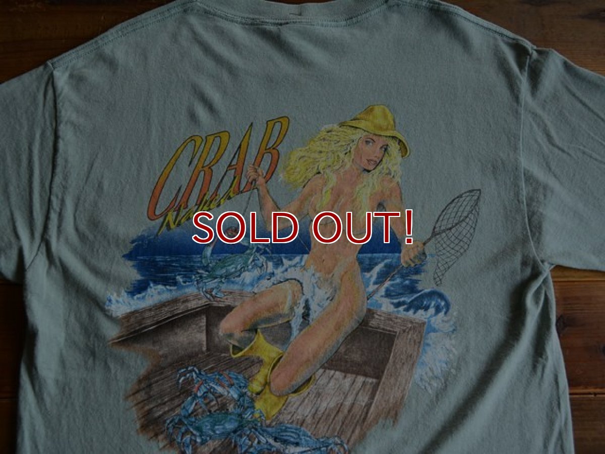 画像8: 1990s The Crab Claw Restaurant セクシープリントポケットTシャツ　 表記M  (8)