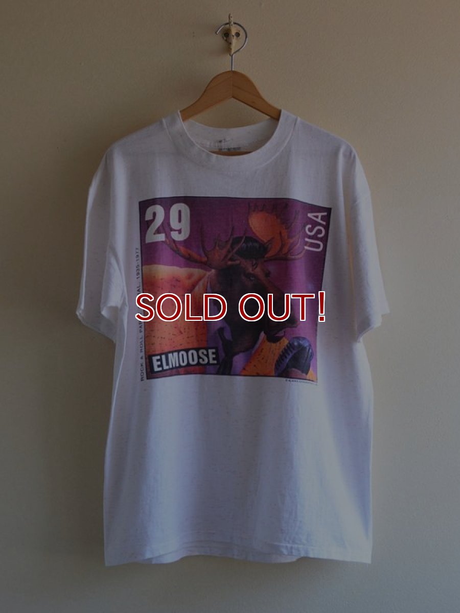 画像1: 1990s ELVIS 29￠Stamp PARODY ELMOOSE Tシャツ　 表記L  (1)