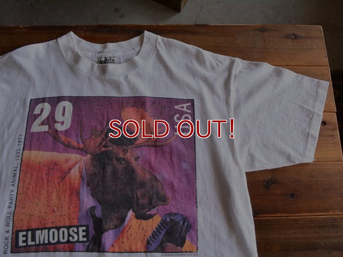 画像5: 1990s ELVIS 29￠Stamp PARODY ELMOOSE Tシャツ　 表記L  (5)