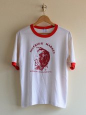 画像1: 1980s インディアンフェイスだまし絵リンガーTシャツ　 表記L  (1)