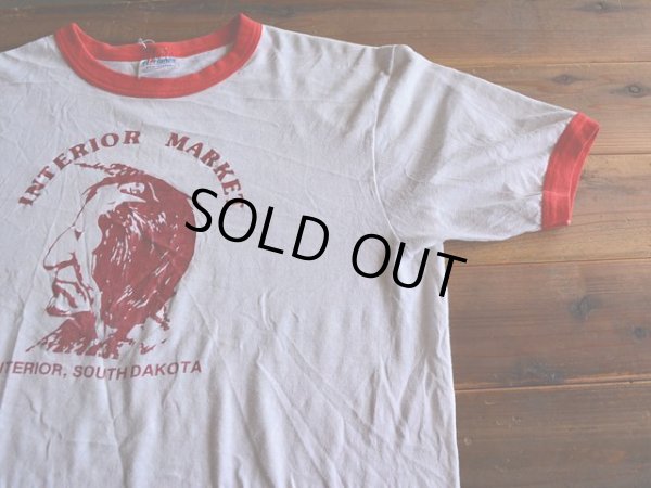 画像4: 1980s インディアンフェイスだまし絵リンガーTシャツ　 表記L 