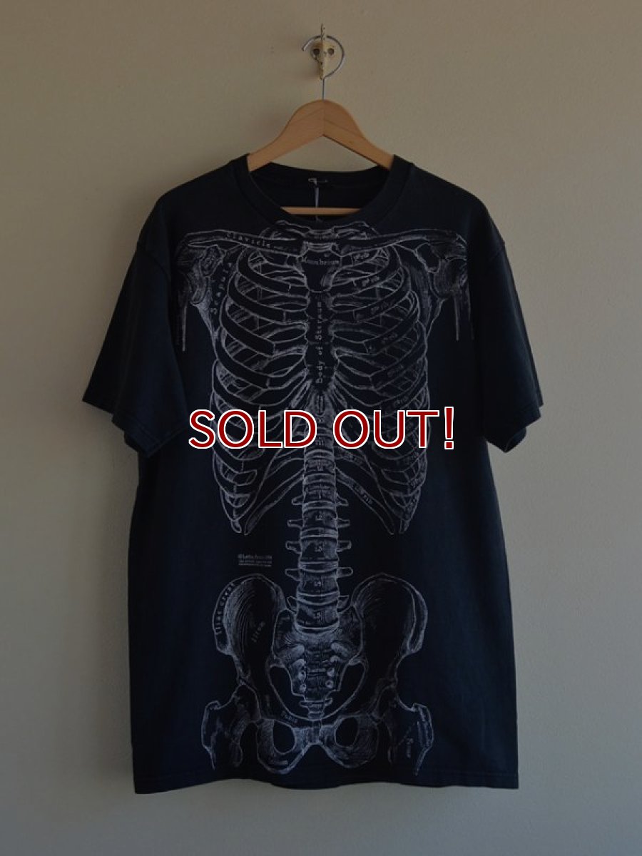 画像1: 1990s Leslie Arwin 人体骨格だまし絵Tシャツ　 実寸L-XL  (1)