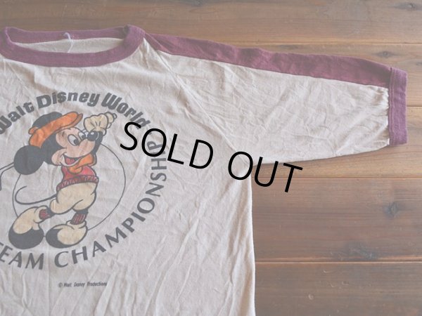 画像4: 1970s Mickey Mouse 染み込みプリントTシャツ　 実寸M 