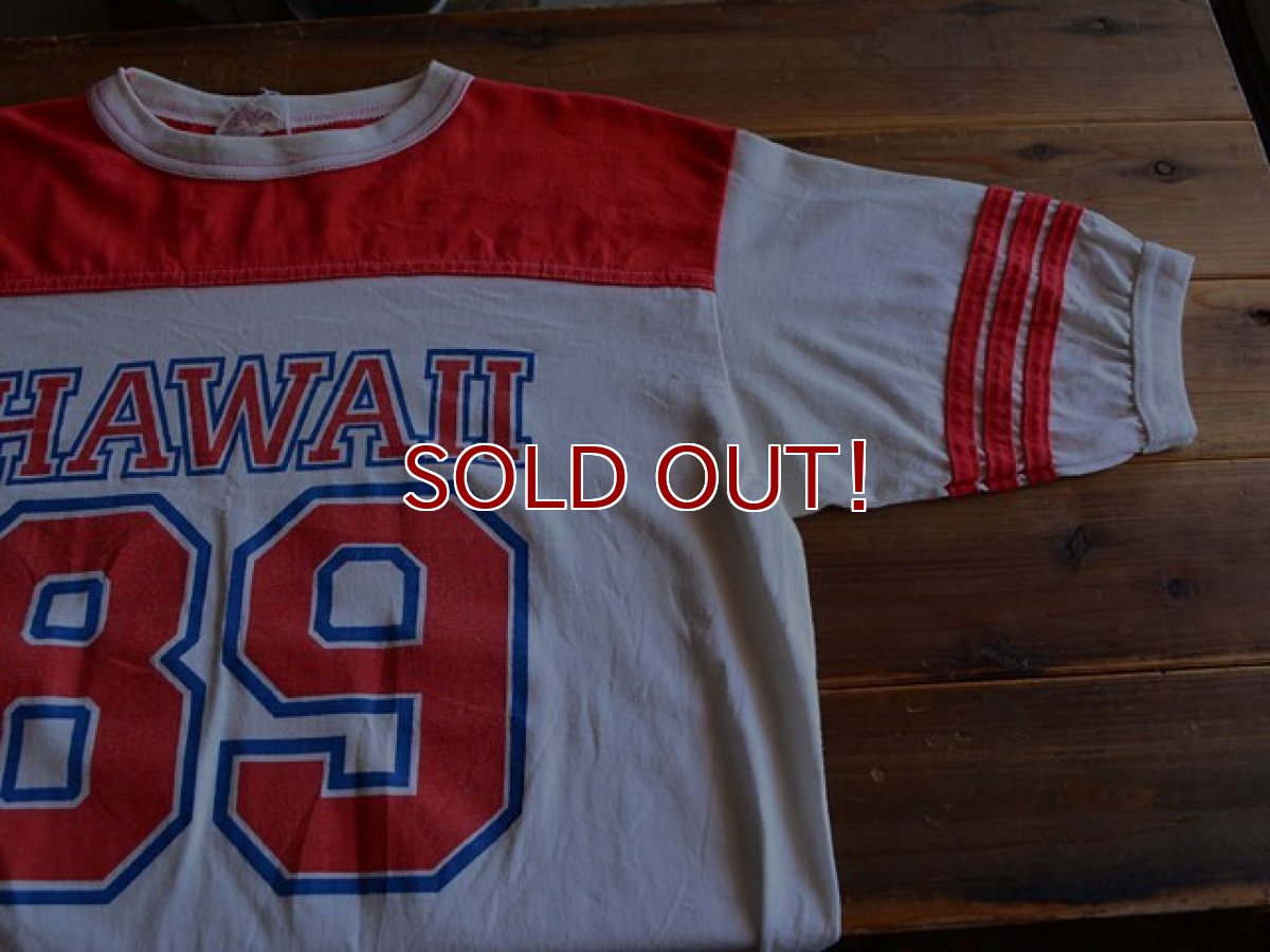 画像5: 1980s HAWAIIナンバリングフットボールTシャツ　 表記L  (5)