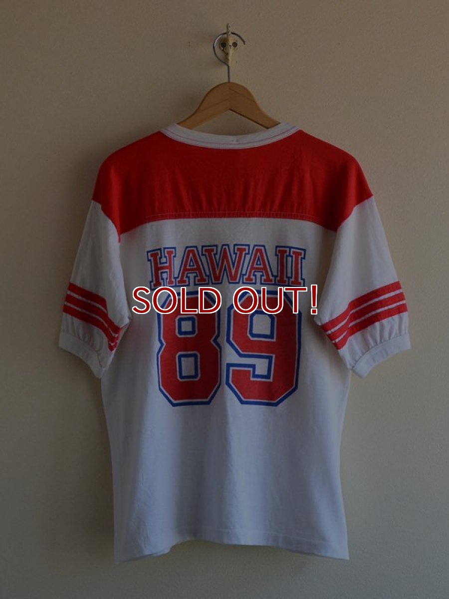 画像2: 1980s HAWAIIナンバリングフットボールTシャツ　 表記L  (2)