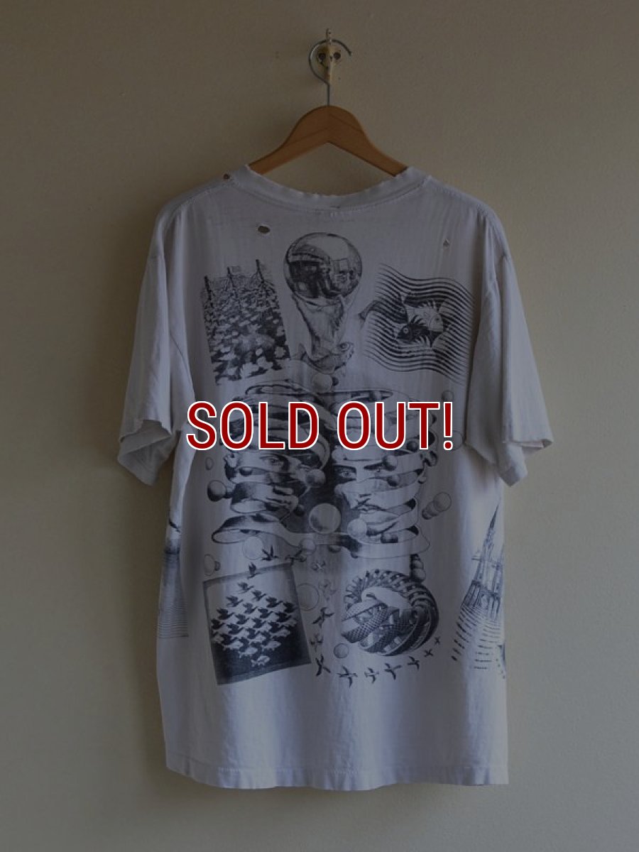 画像2: 1990s M.C. ESCHER マルチプリントTシャツ　 雰囲気系　 表記L  (2)