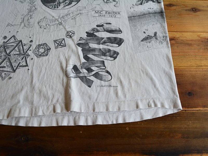 1990s M.C. ESCHER マルチプリントTシャツ 雰囲気系 表記L - 古着屋