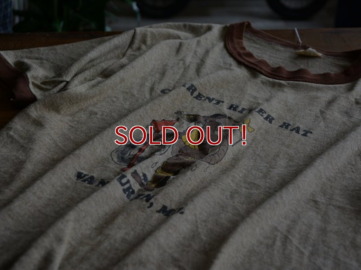 画像7: 1970s-80s CURRENT RIVER RAT 杢リンガーTシャツ　 表記L  (7)