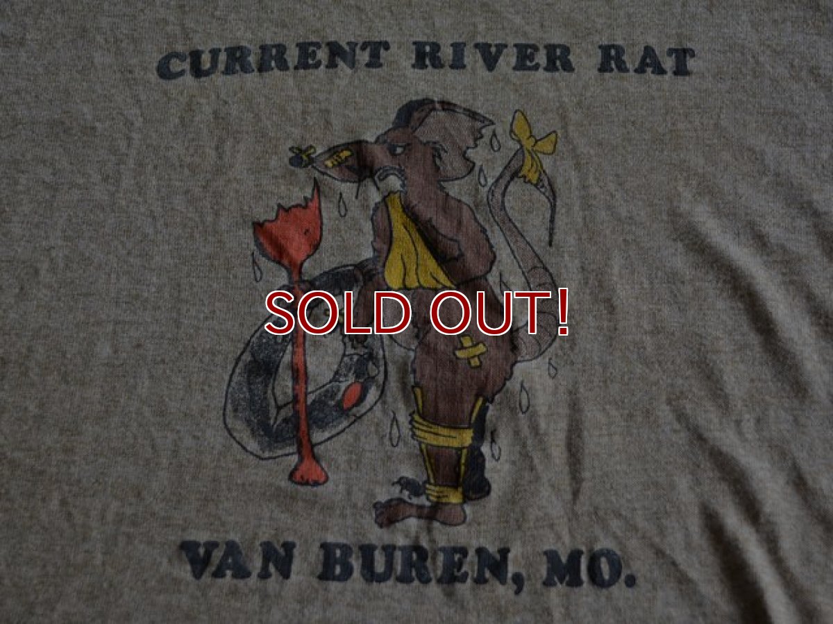 画像6: 1970s-80s CURRENT RIVER RAT 杢リンガーTシャツ　 表記L  (6)