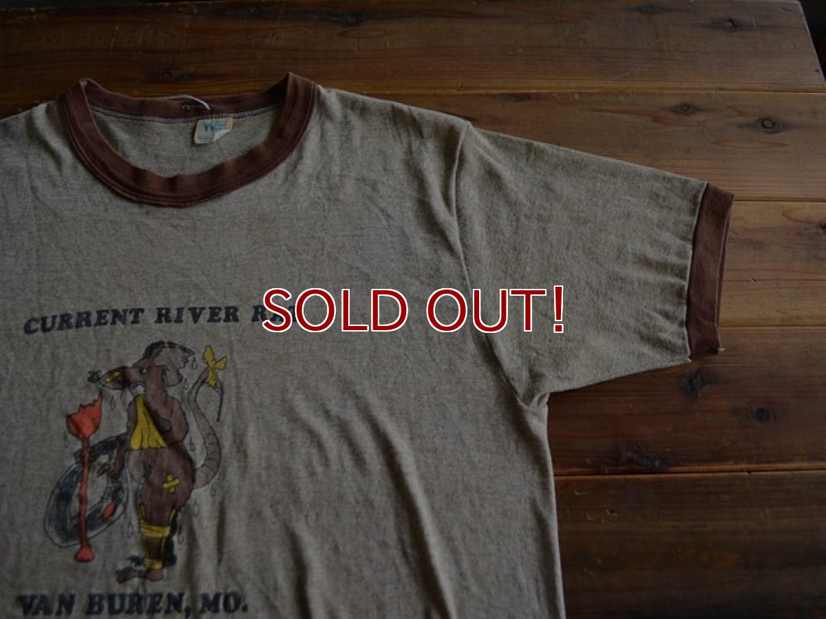 画像5: 1970s-80s CURRENT RIVER RAT 杢リンガーTシャツ　 表記L  (5)
