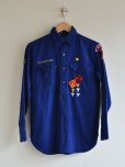 画像1: 1960s BOY SCOUTS マチ付きシャツ　<br>実寸XS-S<br> (1)