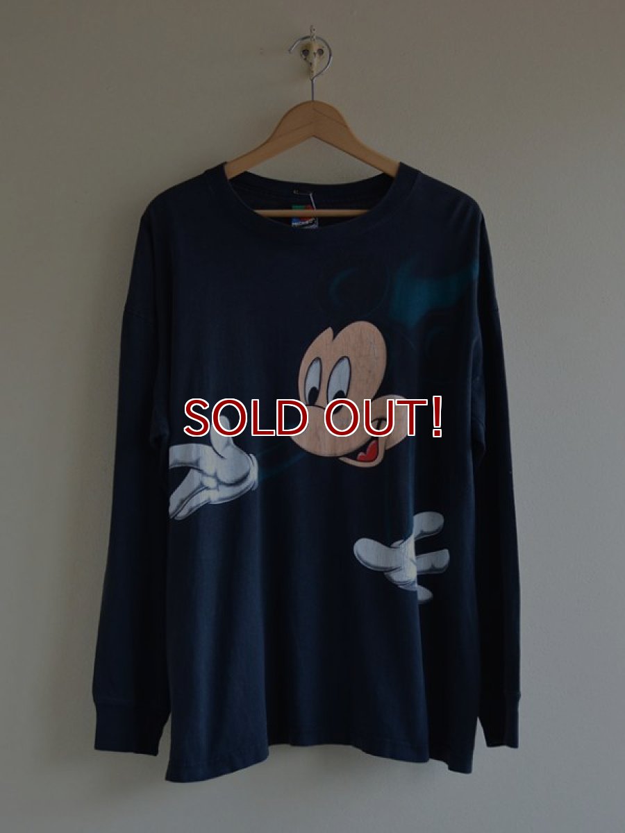 画像1: 1990s Mickey Mouse L/S Tシャツ　 表記L  (1)