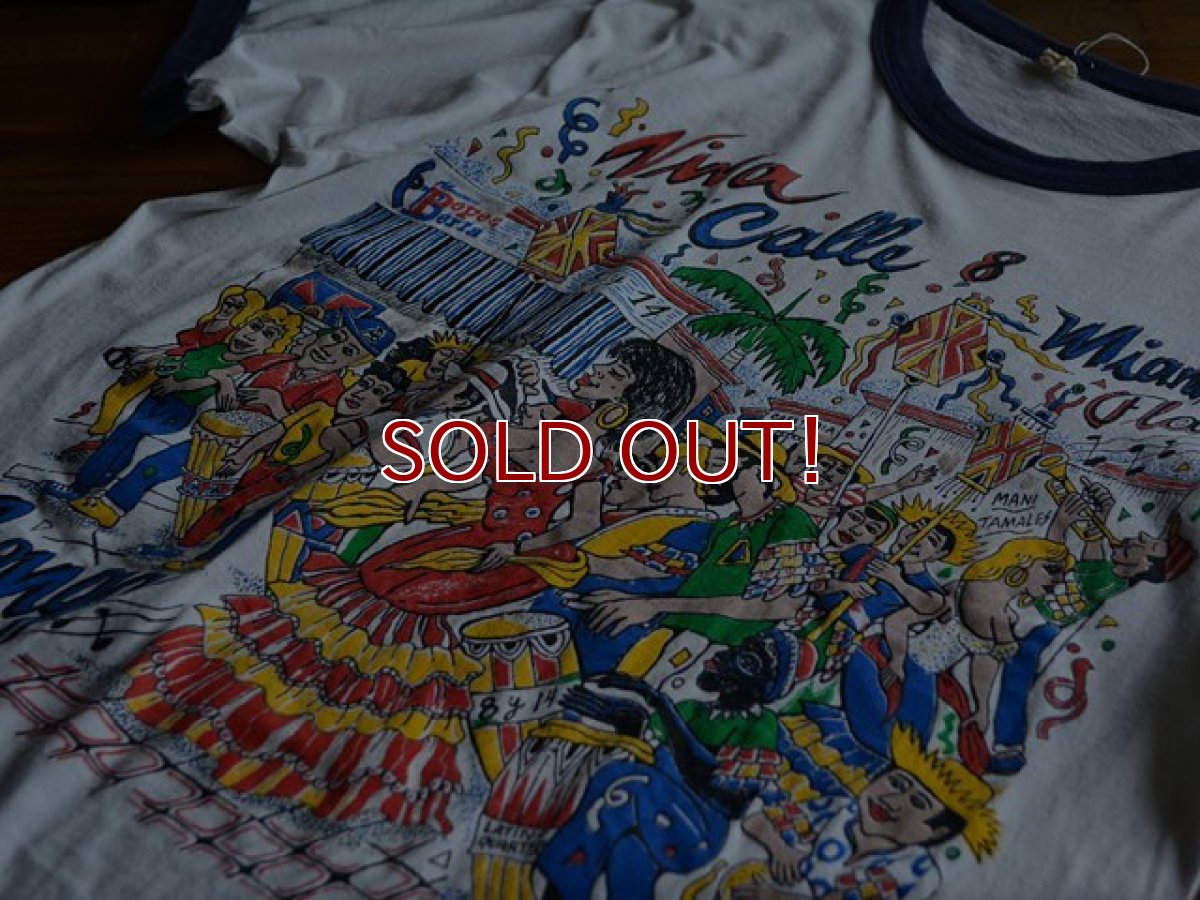 画像5: 1980s Calle Ocho Festival リンガーTシャツ　 表記L  (5)