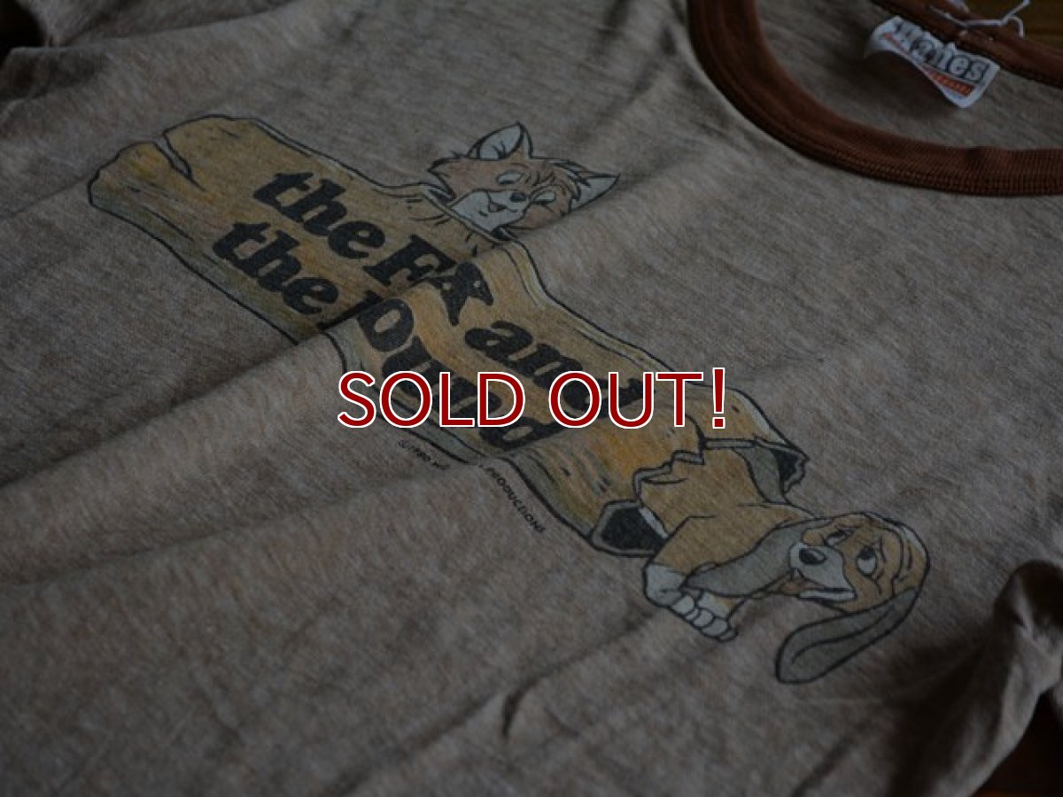 画像6: 1980s Walt Disney「きつねと猟犬」杢リンガーTシャツ　 表記S  (6)