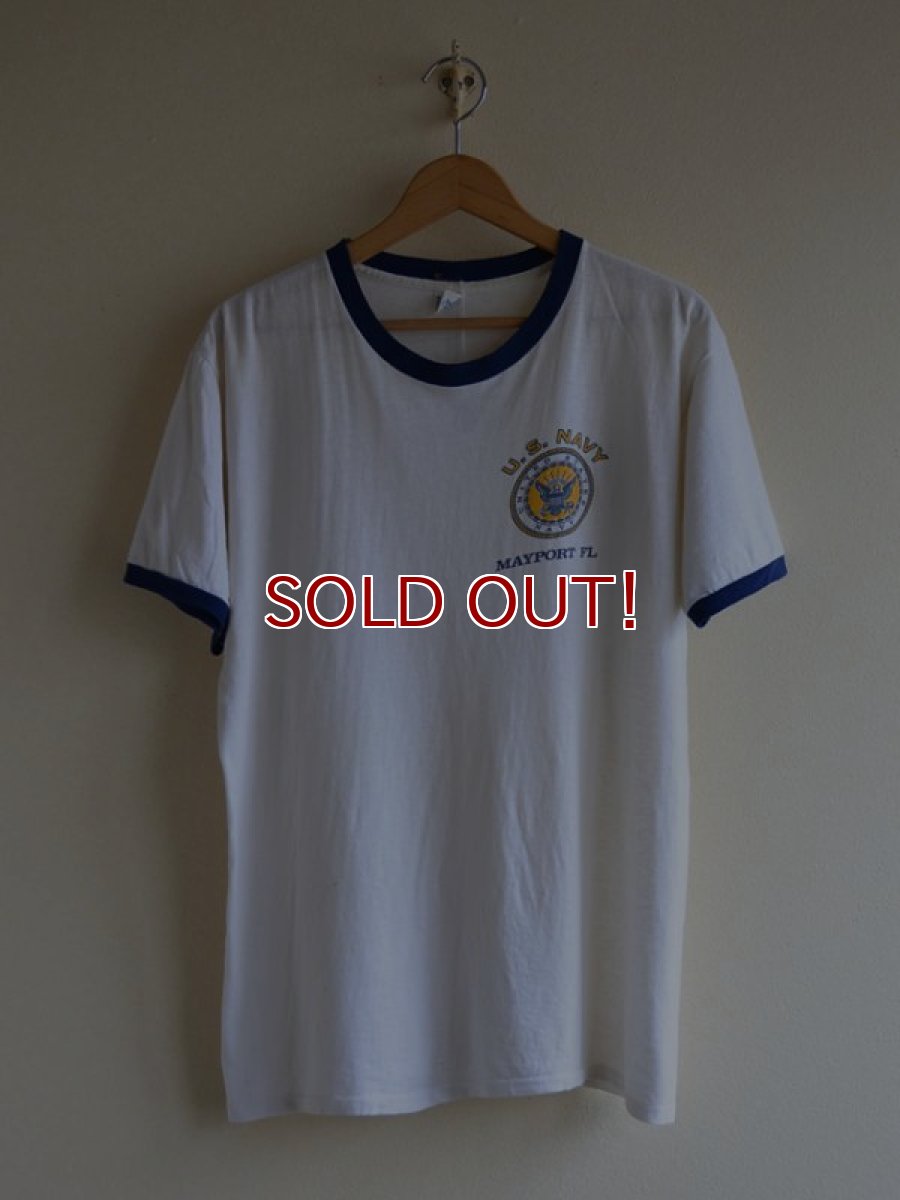 画像1: 1970s ARTEX US.NAVY リンガーTシャツ　 表記L  (1)