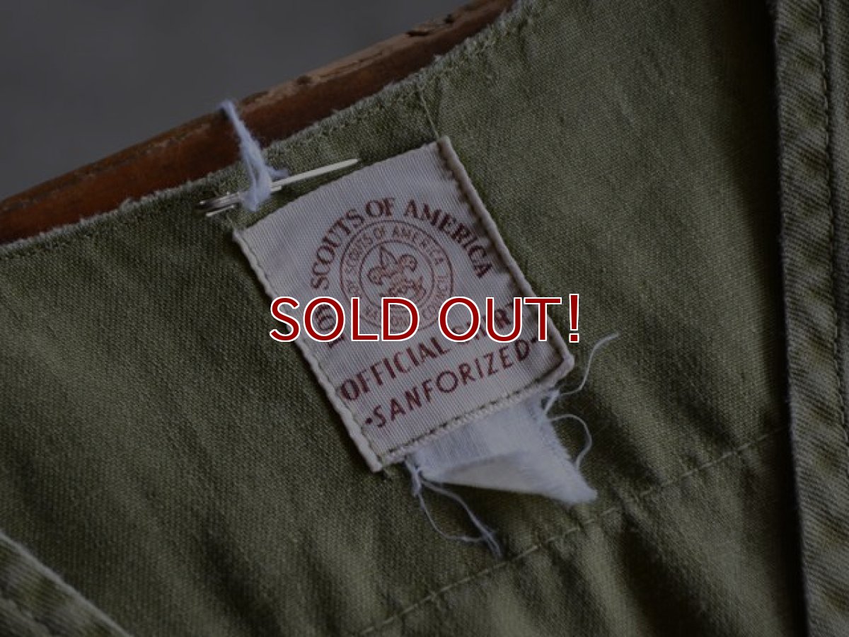 画像3: 1960s BOY SCOUTS マチ付きノーカラーシャツ　 実寸L-XL  (3)