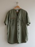 画像1: 1960s BOY SCOUTS マチ付きノーカラーシャツ　<br>実寸L-XL<br> (1)