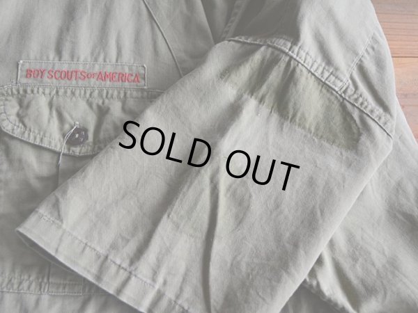 画像8: 1960s BOY SCOUTS マチ付きノーカラーシャツ　 実寸L-XL 