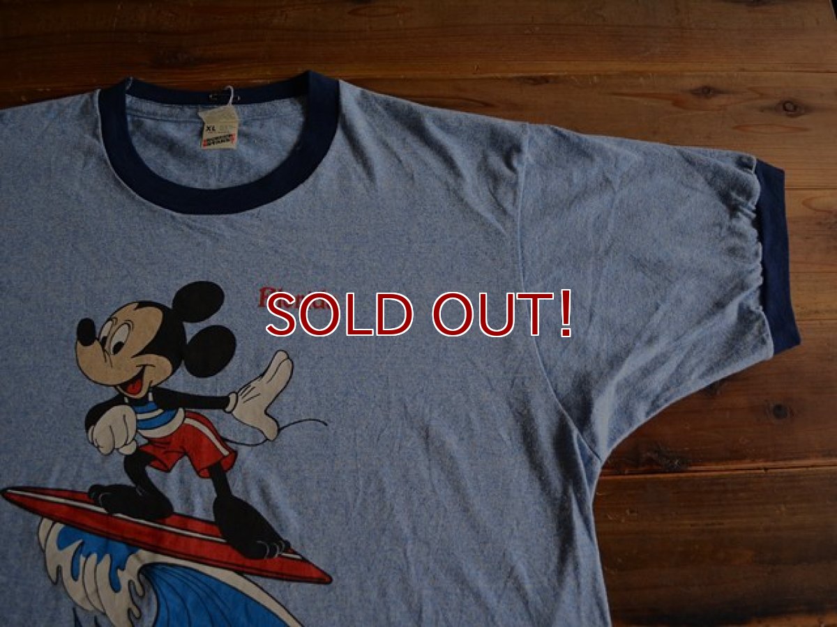 画像4: 1980s Mickey Mouse Surfing 杢リンガーTシャツ　 DEAD STOCK!!　 表記XL  (4)