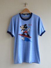 画像1: 1980s Mickey Mouse Surfing 杢リンガーTシャツ　 DEAD STOCK!!　 表記XL  (1)