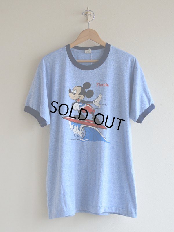 画像1: 1980s Mickey Mouse Surfing 杢リンガーTシャツ　 DEAD STOCK!!　 表記XL 