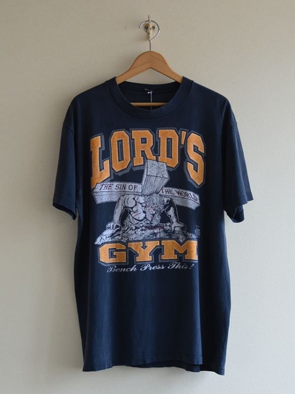 1990コピーライト90s LORD'S GYM ヴィンテージ タンクトップ 1990s LORD'S GYM Tシャツ 実寸L-XL - 古着屋HamburgCafe