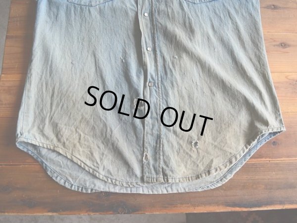 画像7: 1970s Sears デニムウェスタンシャツ  表記L