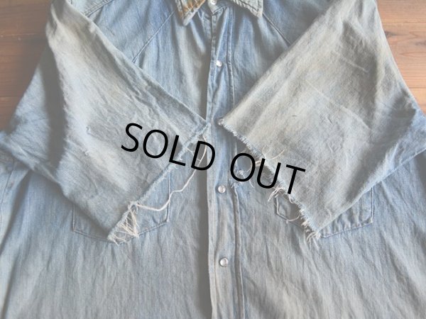 画像9: 1970s Sears デニムウェスタンシャツ  表記L