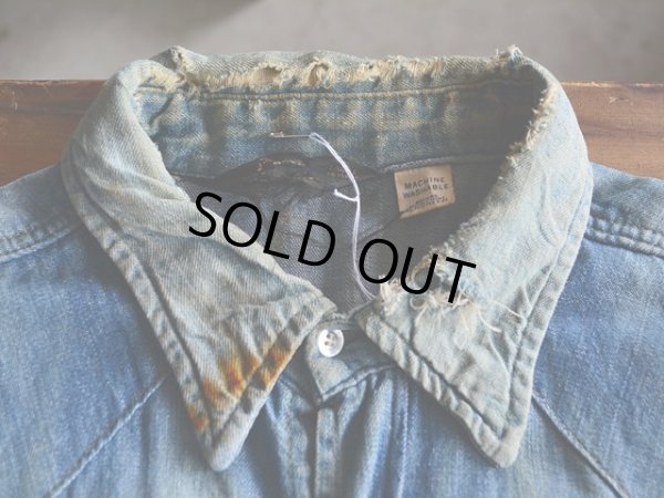 画像4: 1970s Sears デニムウェスタンシャツ  表記L