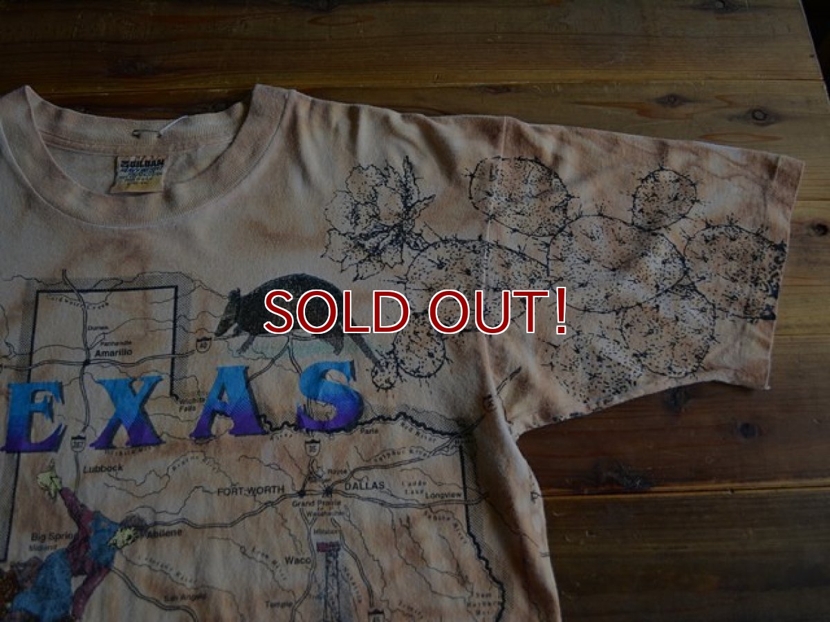 画像4: 1990s TEXAS タイダイマップTシャツ　 表記L  (4)