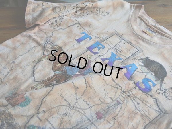 画像5: 1990s TEXAS タイダイマップTシャツ　 表記L 