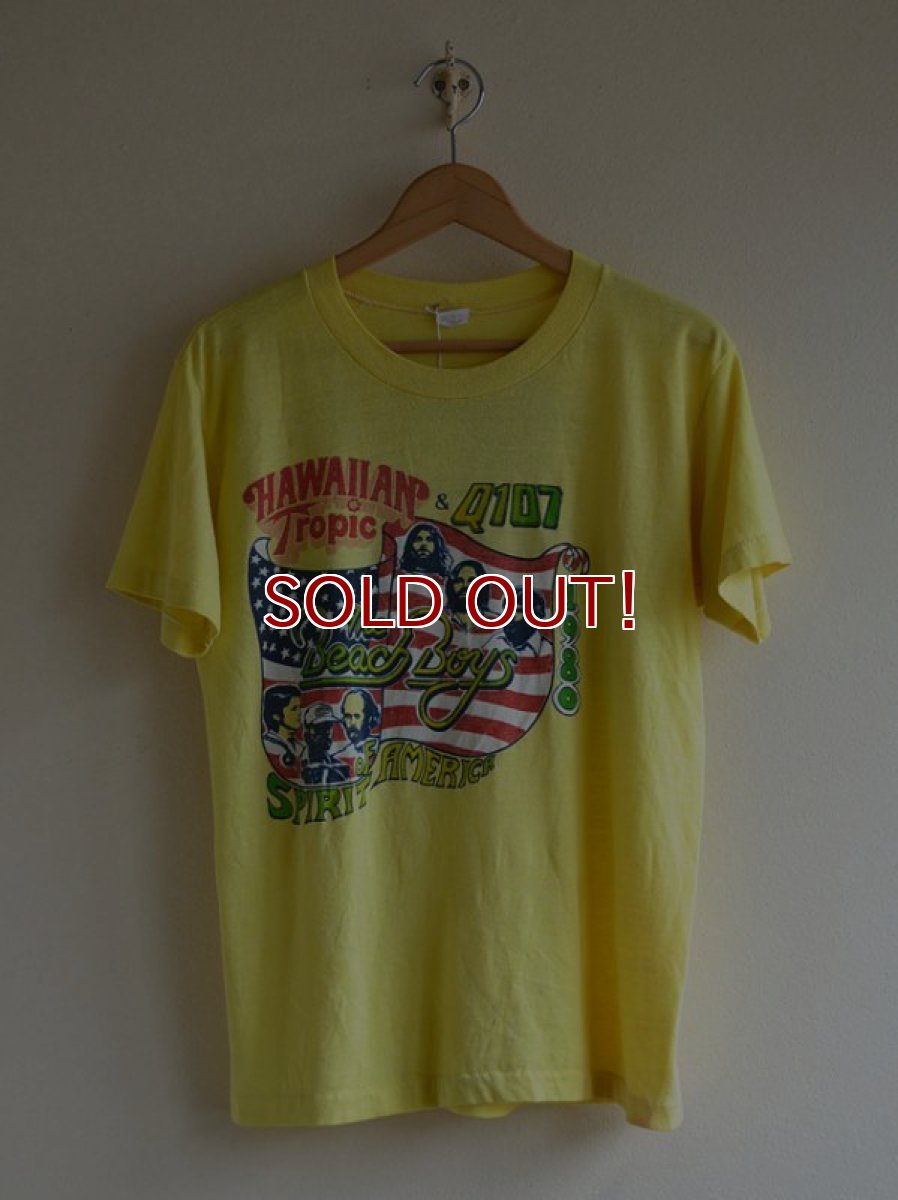 画像1: 1980s Hawaiian Tropic&Q107 The Beach Boys Spirit of America Tシャツ　 実寸ML  (1)