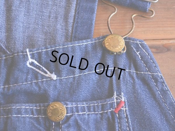 画像4: 1960s UNION MADE デニムオーバーオール  実寸w39