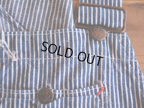 画像4: 1950s PAY DAY ヒッコリーオーバーオール  実寸w37