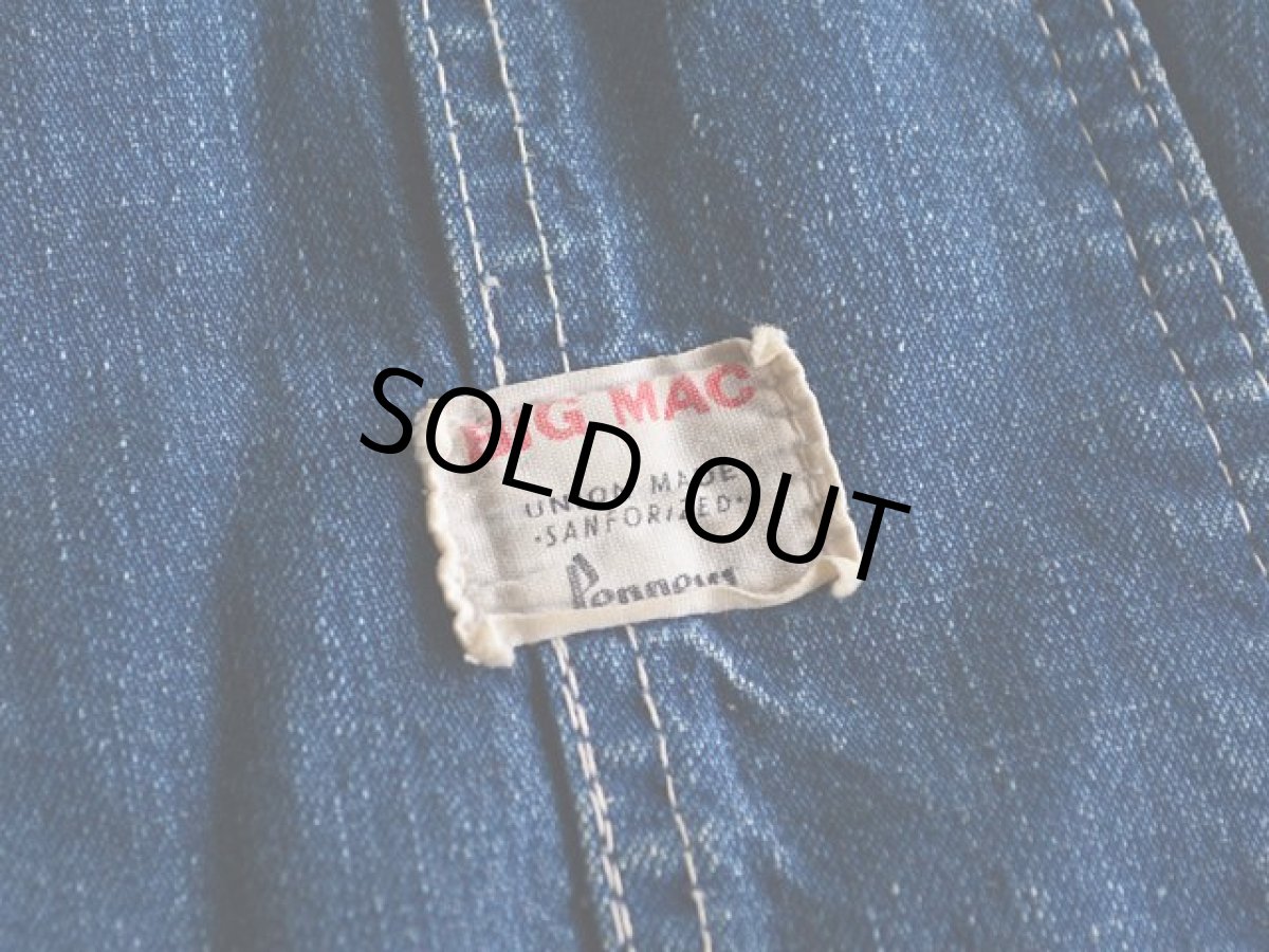 画像3: 1960s BIG MAC デニムオーバーオール　 実寸w34  (3)