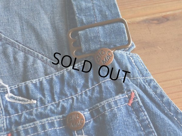画像4: 1960s BIG MAC デニムオーバーオール　 実寸w34 