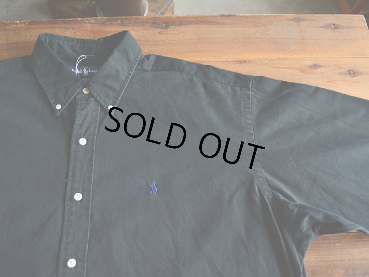 画像4: RalphLauren ブラックBDシャツ　 表記XL  (4)