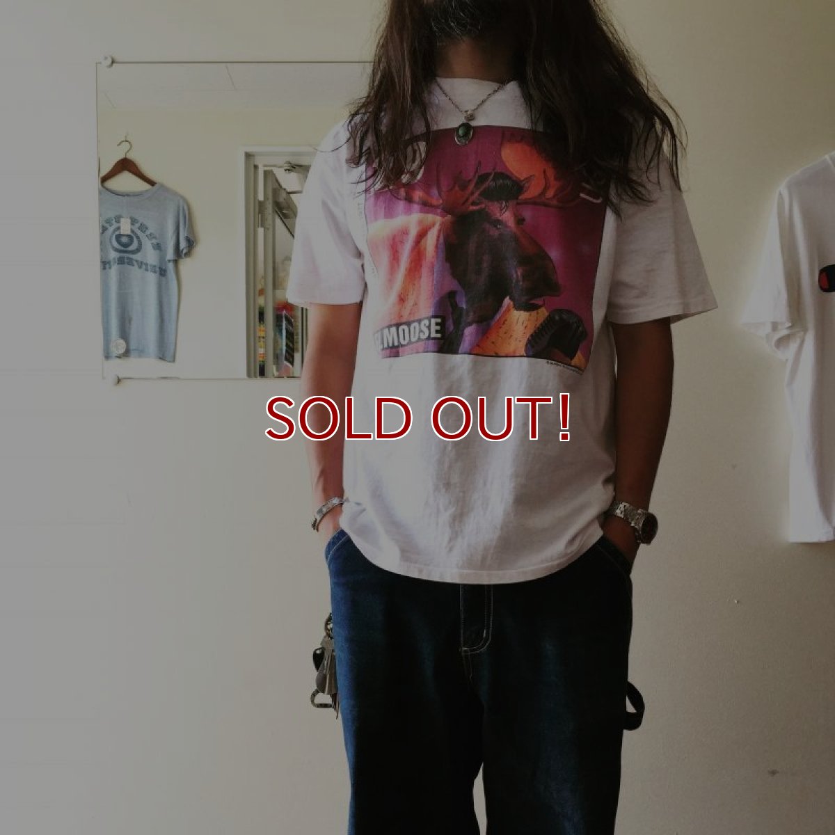 画像3: 1990s ELVIS 29￠Stamp PARODY ELMOOSE Tシャツ　 表記L  (3)