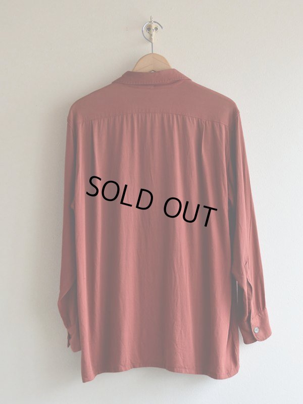 画像3: 1940s DONEGAL レーヨンギャバジンシャツ  実寸ML